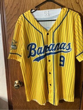 Bananas Yellow Pinstripe Baseball Jersey